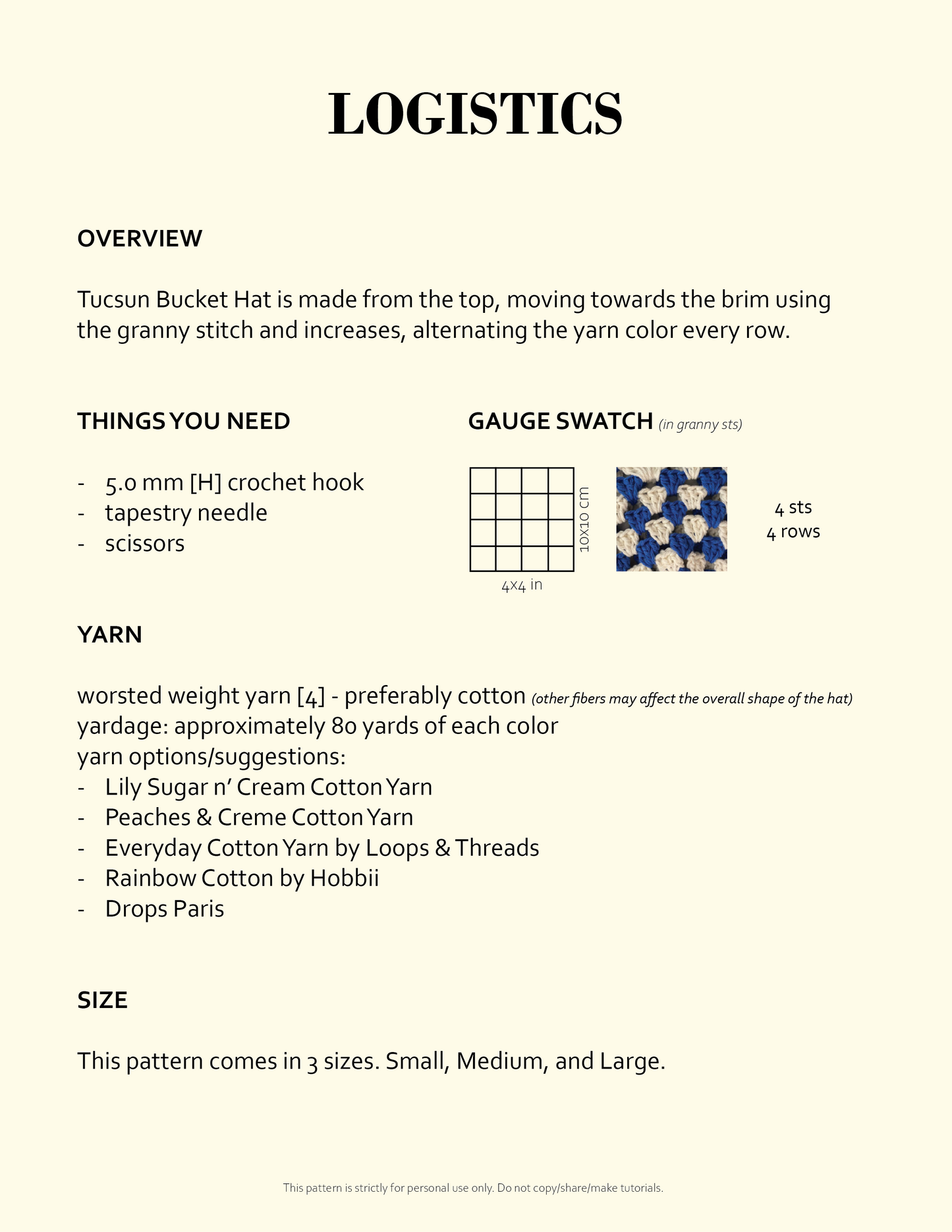 Tucsun Bucket Hat - Crochet Pattern